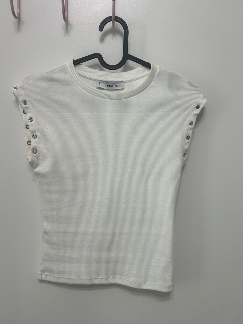 Mango White Ribbed Tank Top - Picture 6 of 6